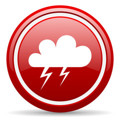 weather forecast red glossy icon on white background