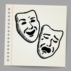 Scribble theater masks - 48318970