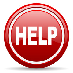 help red glossy icon on white background