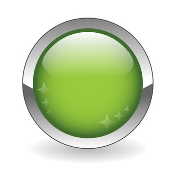 BLANK Web Button (round Green Metallic Blank Gel)