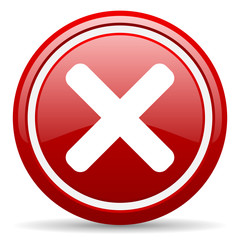 Obraz premium cancel red glossy icon on white background