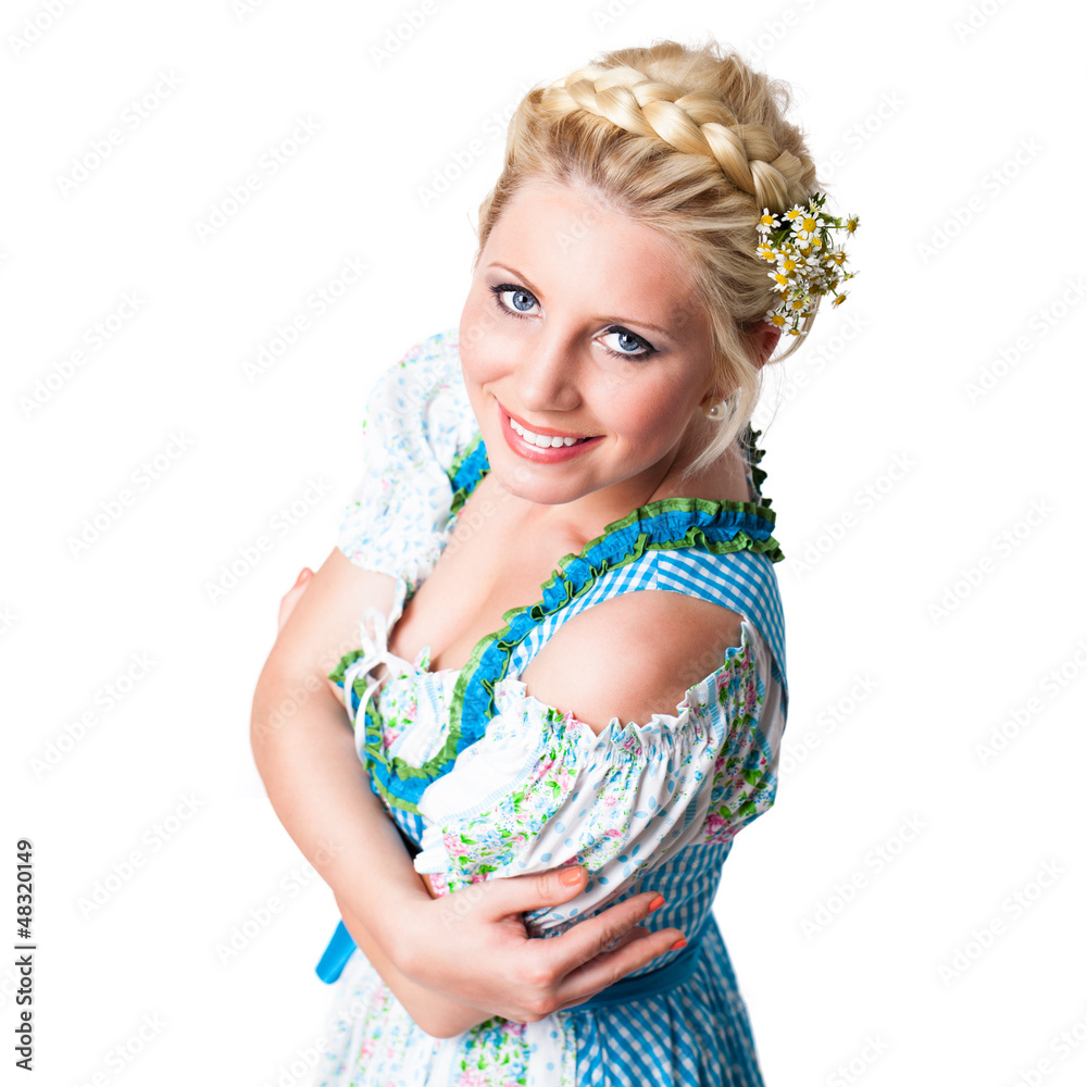 Wall mural junge blonde Frau im Dirndl