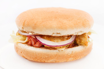 chicken burger with vegetables