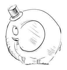 Cartoon elephant in top-hat