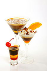 Group of coffee cocktails