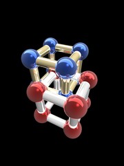 Ñrystalline lattice of molecule, 3D render.