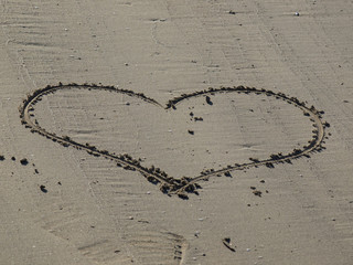 heart on the sand