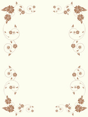 Floral frame with swirls and place for text