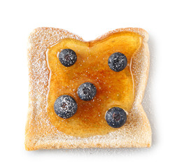 Bread with honey and blueberries