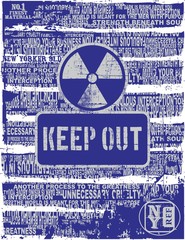 keep out in blue