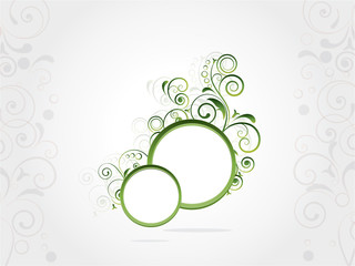 Floral frame with swirls and place for text