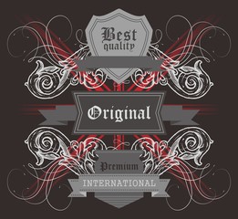 label vintage original sign