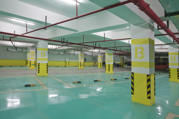 Half empty underground garage or parking