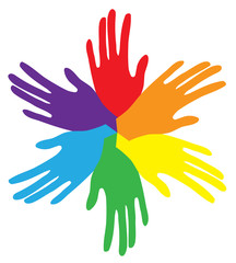 vector colorful hands
