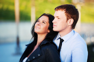 Happy young couple in love