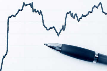 Pen and financial graph