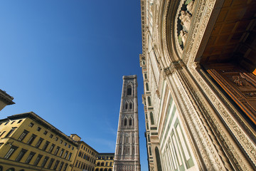 Fototapeta na wymiar Giotto Bell Tower i Katedra - Florencja Toskania Włochy