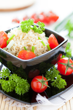 Boiled Rice With Fresh Cherry Tomatoes