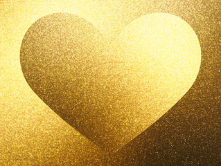 Heart background of glittering metal