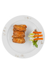 chicken wings on the white plate