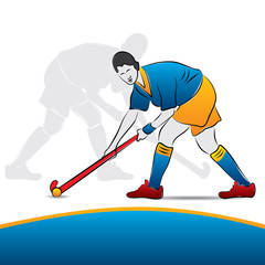 Obraz premium hockey player ready to hit ball stock vector