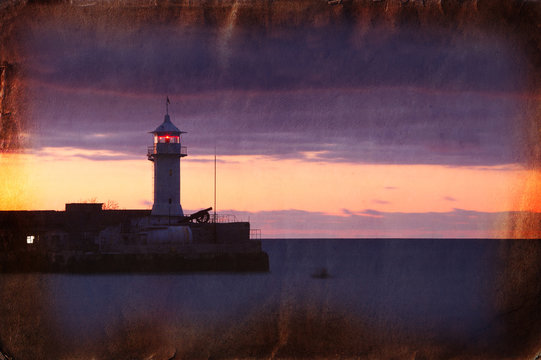 Retro photo of lighthouse