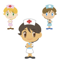 nurse ,cartoon character, vector illustration