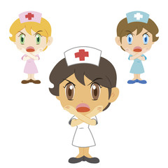 cartoon nurse with a denial of action