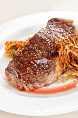 Grilled steak with  vegetables