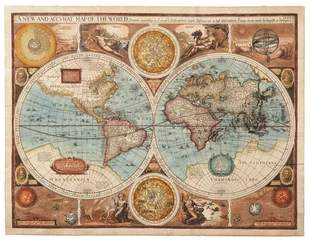 Printed roller blinds World map Old map (1626)