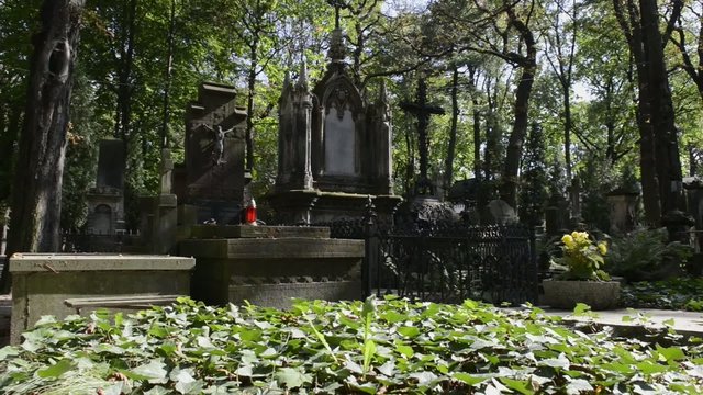 The Powazki old historic cemetery in Warsaw, Poland