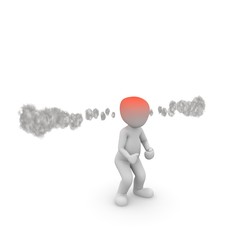 wütend Dampf roter Kopf