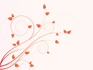 Floral seasonal background with swirls