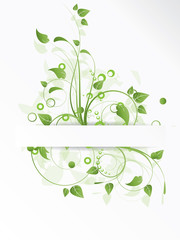 Floral seasonal background with swirls