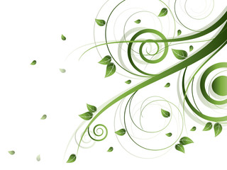 Floral seasonal background with swirls