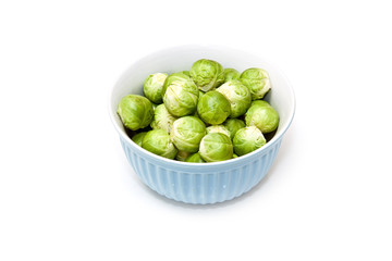brussel sprouts isolated on a white studio background.