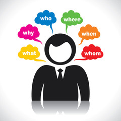 questioning businessmen stock vector