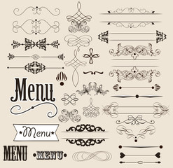 Calligraphic design elements and page decorations