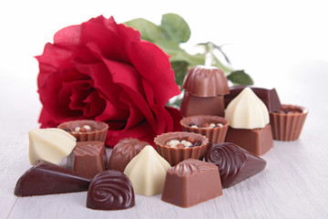 chocolates and red rose