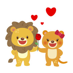 illustration of a pair of lion