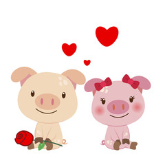 Obraz na płótnie Canvas illustration of a pair of pig