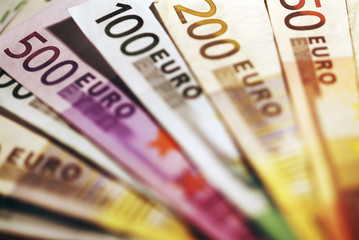 Background of euro bills.