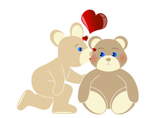 Obraz na płótnie Canvas Cubs to kiss - Walentynki