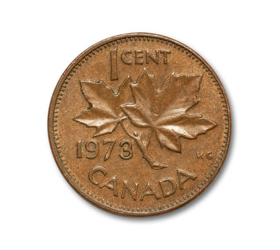 One cent Canadian copper coin