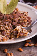 Rice and beans.
