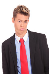 young business man making a funny face
