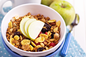 Granola with nuts and fruits