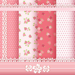 Set floral patterns and borders.