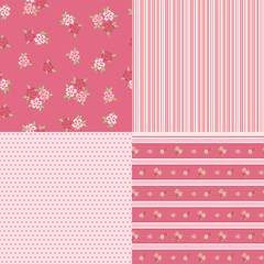 Set floral patterns for scrapbook.