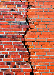 Background brick wall with crack